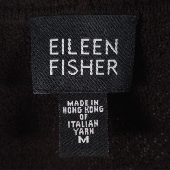 EILEEN FISHER 100%‎ WOOL HONG KONG MADE ITALIAN YARN Loose Turtleneck Top MEDIUM - Picture 4 of 11